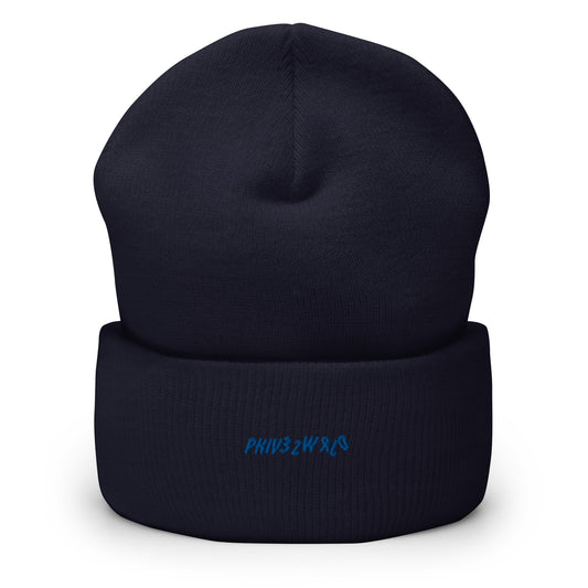 Blue Phivezwrld Cuffed Beanie